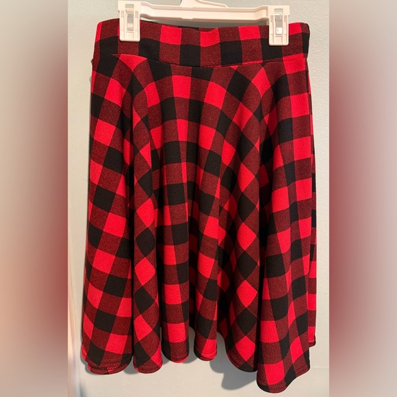 Women's Casual Stretchy Flared Mini Skater Skirt Basic A-Line Pleated Midi Skirt - Picture 4 of 5